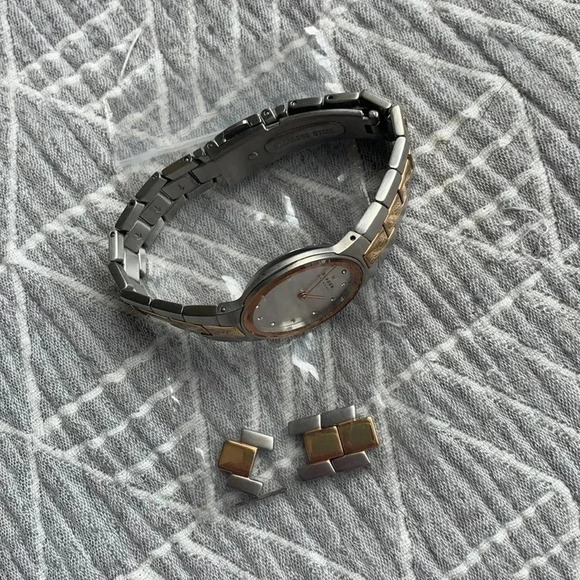 Skagen Silver and rose/gold link watch - Picture 4 of 6